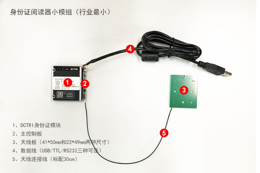 DCTRI身份證讀卡器小模塊